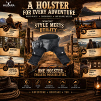 Hulara Western Gun Belt with Holsters for Heritage Rough Rider| Cowboy Holster Belt|Revolver Holster with Belt Full Grain Buff Leather Available in .22/.38/.44 Calibers