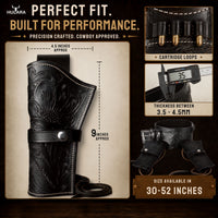 Hulara Western Gun Belt with Holsters for Heritage Rough Rider| Cowboy Holster Belt|Revolver Holster with Belt Full Grain Buff Leather Available in .22/.38/.44 Calibers