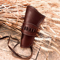 Hulara Leather Western Gun Holster for .22 Caliber Revolver – Fits 4" to 6" Barrel – Cowboy Style Belt Holster for Heritage Rough Rider