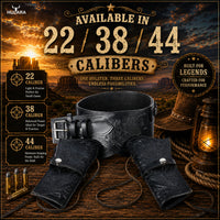 Hulara Western Gun Belt with Holsters for Heritage Rough Rider| Cowboy Holster Belt|Revolver Holster with Belt Full Grain Buff Leather Available in .22/.38/.44 Calibers
