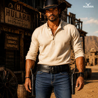 Hulara Western Gun Belt with Holsters for Heritage Rough Rider| Cowboy Holster Belt|Revolver Holster with Belt Full Grain Buff Leather Available in .22/.38/.44 Calibers