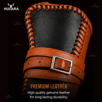 Hulara Leather Scabbard Holster for Henry Mare's Leg 18 Inch Rifle Rossi Ranch Hand | Handmade Western Leg Holder Black & Brown | Drop Leg Holster
