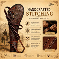 Hulara Leather Rifle Scabbard 24" – Hard Full Grain Leather Western Rifle Case for Lever Action Rifles, Fits Henry, Marlin, Winchester & Rossi Ranch Hand, Rossi Rifles Gun Scabbard