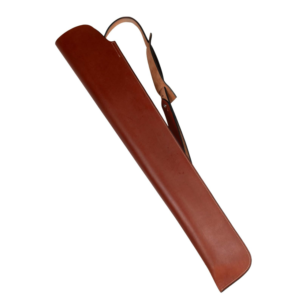 Hulara Real Leather Rifle Scabbard for Lever Action Rifle Case Shotgun Scabbard Carved Saddle Scabbard For Henry Big Boy Rifle With Padded Interior Protection (Brown_2, Solid)