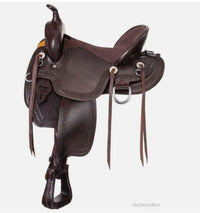 Hulara Western Mule Saddle â€“ Premium Dark Oil Leather, Mule Bars with 7 Inch Gullet â€“ Comfortable &  - 2