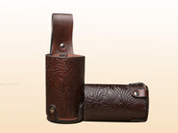 Hulara Beer Holder Full Grain Buff Leather Beer Holster Bottle Holster for Men Cowboy for Travel/Outdoor Beer Bottle Holder Belt Buckle - 5