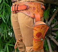 Hulara Genuine Leather Western Gun Belt Concealed Carry Gun Holster Belt for Men Women Cowboy Costume Revolver Holster Pistol Tactical Hoslter - 12