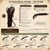 Hulara Leather Rifle Scabbard 24" – Hard Full Grain Leather Western Rifle Case for Lever Action Rifles, Fits Henry, Marlin, Winchester & Rossi Ranch Hand, Rossi Rifles Gun Scabbard