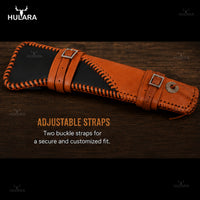 Hulara Leather Scabbard Holster for Henry Mare's Leg 18 Inch Rifle Rossi Ranch Hand | Handmade Western Leg Holder Black & Brown | Drop Leg Holster