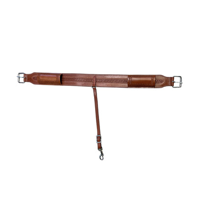 Hulara Western Carved Leather Rear Flank Back Saddle Girth Cinch Belt with Bucking Strap Comfytack |Premium Flank Cinch Belt Leather Horse Girth, Brown