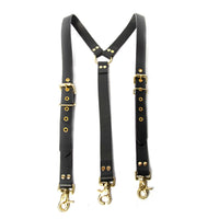 Hulara Full Grain Buff Leather Suspenders For Men/Women Adjustable Back Y Design Dress Suspenders For Men Brown Leather Suspenders For Men/Grooms/Wedding/Gift Mens Suspenders