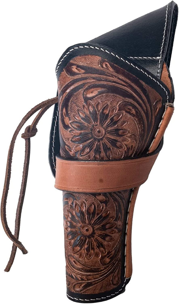 Hulara Genuine Leather Cross Draw Holster Gun Holder 22 .38/357 .44/45 Cal Revolver Western Rough Rider Psitol Holster Fit 4" to 8"