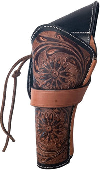 Hulara Genuine Leather Cross Draw Holster Gun Holder 22 .38/357 .44/45 Cal Revolver Western Rough Ri - 10