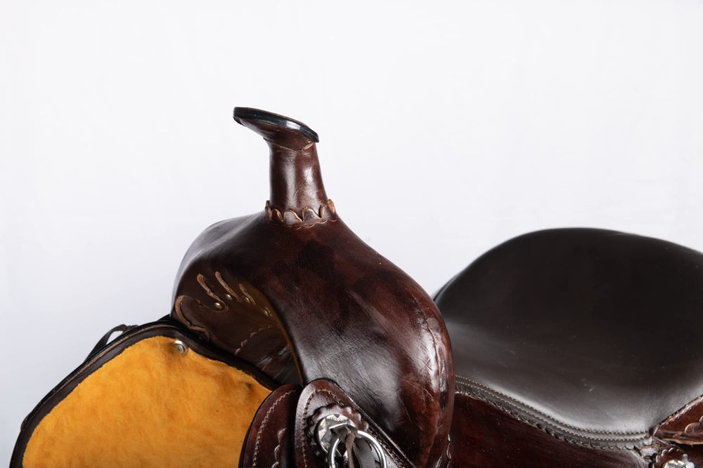 Hulara Western Saddle Tooled Genuine Leather Horse Saddle Carved Comfy Seat Western Saddle for Horse - 5