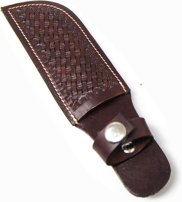 Hulara_Genuine Leather Case Handmade Real Leather Knife Sheaths With Belt Loop Pocket Knife Holder For Belt 4.7" Blade Fits Knife Holster