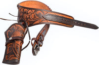 Hulara Full Grain Buff Leather 22 Caliber Plain Western Holster Heritage Rough Rider 22 Holster Western Gun Belt Heritage 22 Holster Cowboy Holster Ruger Wrangler Holster 22 Revolver Holster - 13