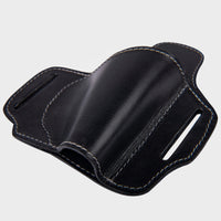 Hulara OWB Leather Holster Molded Pancake 2 Slot for Glock 17 Holster Fits 1911 Holster Slide Right- - 4