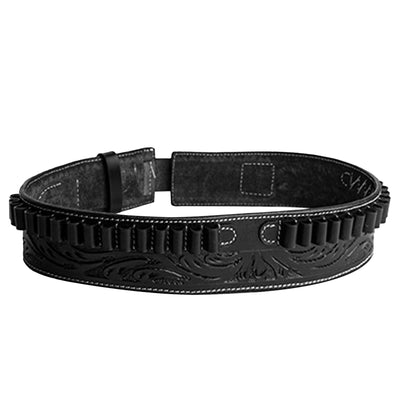 Hulara Genuine Leather Ammo Loops Gun Holster Belt Cowboy Shotgun Shell Holder Cartridge Belt for Men Pistol Adjustable 44/45 Belt