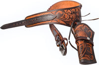 Hulara Full Grain DD Harness Buff Leather Western Gun Holster for Men Heritage Rough Rider 357 Magnum Holster Cowboy Gun Belt and Holster .38/.357 Cal Revolver Holster. - 10