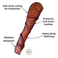 Hulara 35 Inch Two-Tone Orange Leather Rifle Scabbard | Handmade Western Gun Case | Fits Winchester 1894 Marlin 336 Henry Big Boy Rossi R92 16-24 Inch Barrel | Full Grain Buffalo Leather Rifle Case - 2