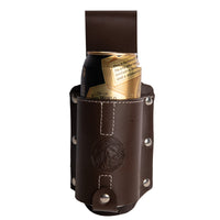 Hulara Beer Holder Full Grain Buff Leather Beer Holster Bottle Holster for Men Cowboy for Travel/Outdoor Beer Bottle Holder Belt Buckle