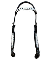 Hulara Top Grain Buff Leather Western Bridle and Breast Collar Set Tooled Headstall and Horse Breastcollar Western Tack Set Horse Breast Collar Western Bridle Sets Black Breast Collar for Horses - 2