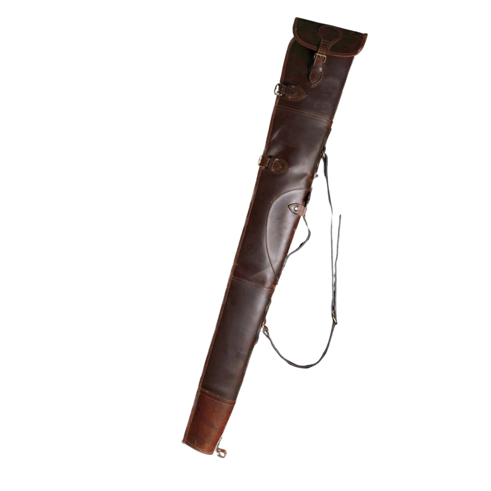 Hulara Real Leather Rifle Scabbard for Lever Action Rifle Case Shotgun Scabbard Carved Saddle Scabbard For Henry Big Boy Rifle With Padded Interior Protection (Brown_2, Solid)