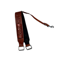 Hulara Western Carved Leather Rear Flank Back Saddle Girth Cinch Belt with Bucking Strap Comfytack |Premium Flank Cinch Belt Leather Horse Girth Brown - 2