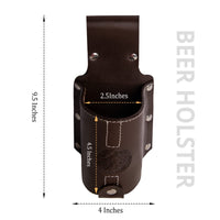 Hulara Beer Holder Full Grain Buff Leather Beer Holster Bottle Holster for Men Cowboy for Travel/Outdoor Beer Bottle Holder Belt Buckle - 2