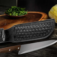 Hulara_Genuine Leather Case Handmade Real Leather Knife Sheaths with Belt Loop Pocket Knife Holder for Belt 4.7