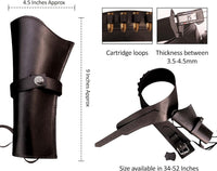 Hulara Full Grain DD Harness Buff Leather Western Gun Holster for Men - Heritage Rough Rider 357 Magnum Cowboy Gun Belt and Holster for .38/.357 Cal Revolver - 17