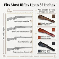 Hulara 35 Inch Two-Tone Orange Leather Rifle Scabbard | Handmade Western Gun Case | Fits Winchester 1894 Marlin 336 Henry Big Boy Rossi R92 16-24 Inch Barrel | Full Grain Buffalo Leather Rifle Case - 5