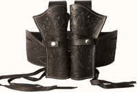 Hulara Full Grain Buff Leather 22 Caliber Western Holster for Heritage Rough Rider, Gun Belt, Cowboy, Wrangler, 22 Revolver (Black Right Side, Size-2(38-40 Inch)) - 19