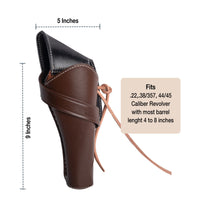 Hulara Genuine Leather Cross Draw Holster Gun Holder 22 .38/357 .44/45 Cal Revolver Western Rough Ri - 8