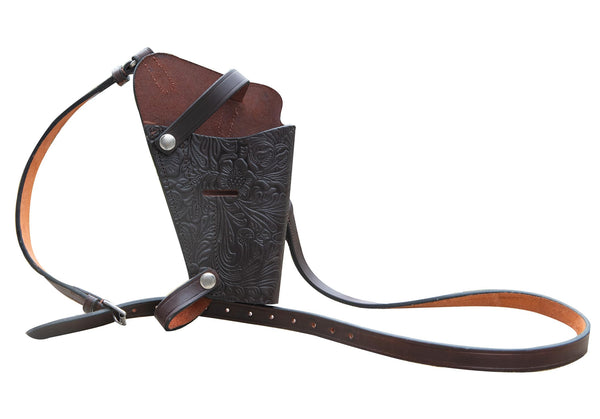 Hulara Western Shoulder Holster Cowboy Buff Leather for Glock 1911 Holster Right Hand Gun Holster Craved Concealed Carry Pistol Holster for handguns 9mm gun Shoulder Sling Holster