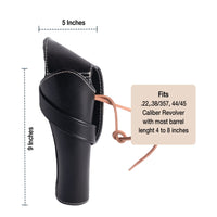 Hulara Genuine Leather Cross Draw Holster Gun Holder 22 .38/357 .44/45 Cal Revolver Western Rough Ri - 50