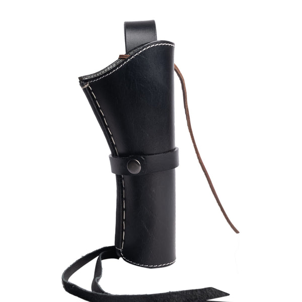 Hulara Tooled Leather Western Gun Holster Heritage 22 Holster .38 .44 .45 .357 .358 Cowboy Holsters for Revolvers 4" to 8" Heritage Rough Rider Leather Holster (Plain Black Right Handed).