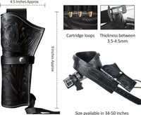 Hulara Western Gun Holster .45 Auto .45 ACP 44/45 Caliber Cowboy Holster for Revolver Full Grain Buff Leather Gun Holster with Belt for Men - 12