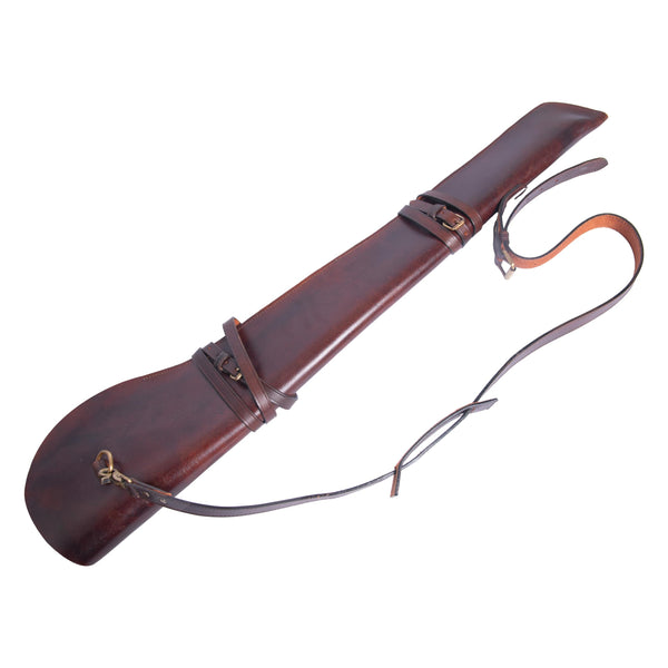 Hulara Real Leather Rifle Scabbard for Lever Action Rifle Case Shotgun Scabbard Carved Saddle Scabbard For Henry Big Boy Rifle With Padded Interior Protection (Brown_2, Solid)
