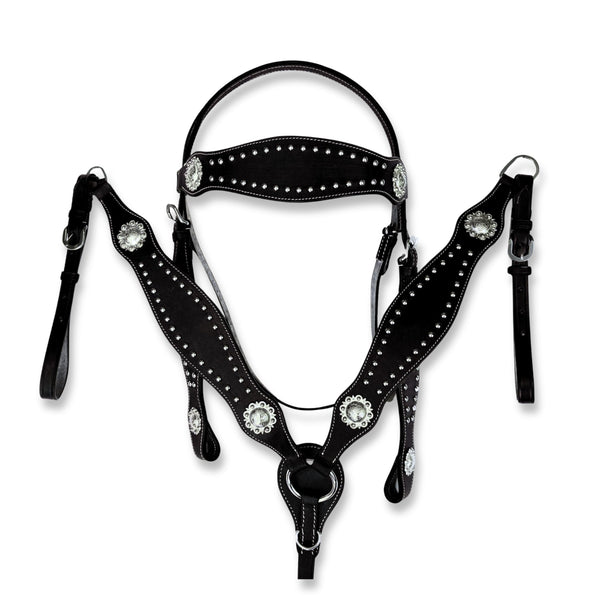 Hulara Top Grain Buff Leather Western Bridle and Breast Collar Set Tooled Headstall and Horse Breastcollar Western Tack Set Horse Breast Collar Western Bridle Sets Horse Headstall and Breast Collar