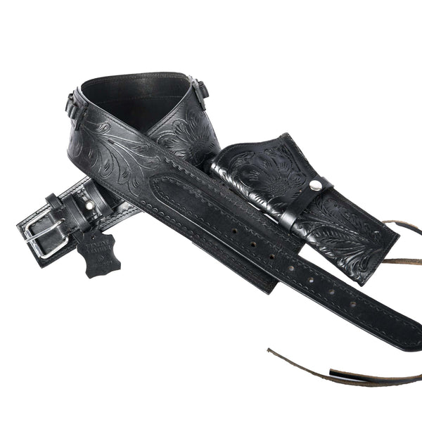 Hulara Western Gun Holster .45 Auto .45 ACP 44/45 Caliber Cowboy Holster for Revolver Full Grain Buff Leather Gun Holster with Belt for Men