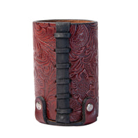 Hulara Full Grain Buff Leather Beer Holster Small Bottle Holster for Men Cowboy Beer Holder for Travel/Outdoor Beer Holster Belt - 2