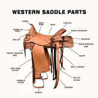 Hulara Western Saddle Tooled Genuine Leather Horse Saddle Carved Comfy Seat Size 14 Inch to 18 Inch Western Saddle for Horses Barrel Racing Saddle - 3