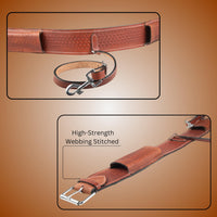 Hulara Western Carved Leather Rear Flank Back Saddle Girth Cinch Belt with Bucking Strap Comfytack |Premium Flank Cinch Belt Leather Horse Girth, Brown - 2