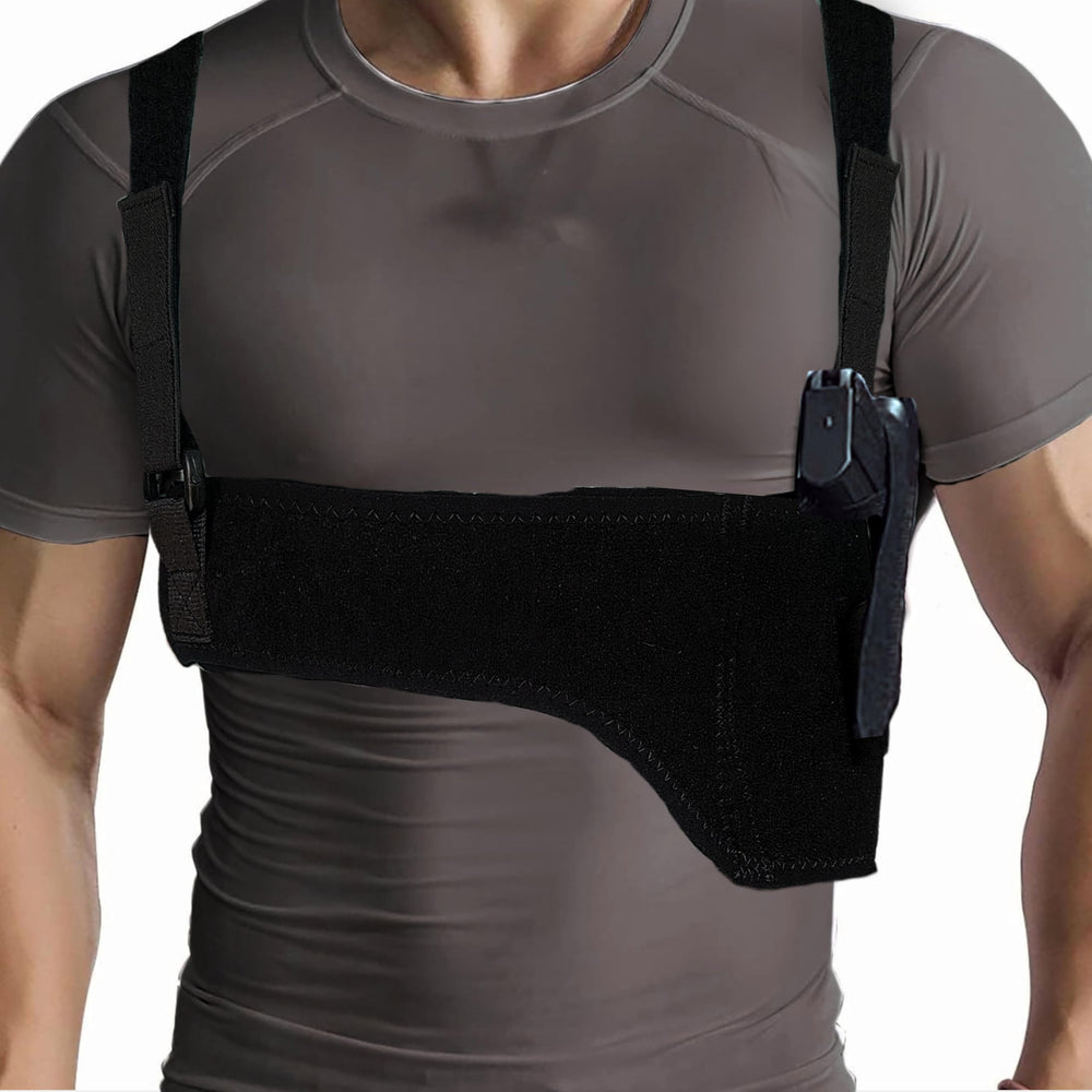 Hulara Quick Draw Shoulder Holster Belly Band Gun Holster, Men's/Women's Underarm Holster Adjustable Chest Gun Holster for Men & Women – Fits Glock, Sig Sauer, S&W, Ruger, & More_Double