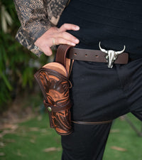 Hulara Leather Western Gun Holster Heritage Rough Rider .Colt SAA Wrangler Single Six Vaquero Uberti Cattleman Cowboy Holsters for 4.75" and 5.5" Barrel Revolvers - 8