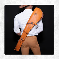 Hulara 35 Inch Plain Brown Leather Rifle Scabbard | Handmade Western Gun Case | Fits Winchester 1894 Marlin 336 Henry Bi