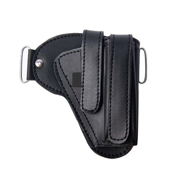 Hulara Full Grain Leather Revolver Carry Case – Durable Black Belt Cover for Safe Transport and Storage for Men Women Pistol Holsters, Gun Holders for Magzine, Colt Gun