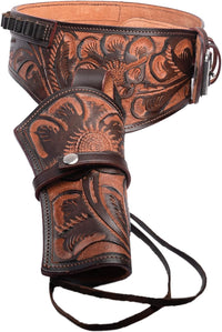 Hulara Full Grain Buff Leather 22 Caliber Plain Western Holster Heritage Rough Rider 22 Holster Western Gun Belt Heritage 22 Holster Cowboy Holster Ruger Wrangler Holster 22 Revolver Holster - 8
