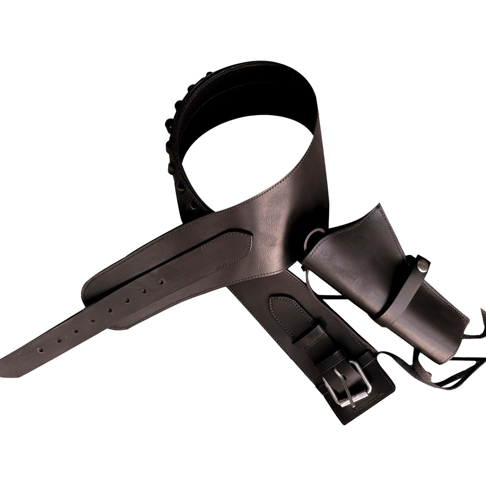 Hulara Western Gun Holster .45 Auto .45 ACP 44/45 Caliber Cowboy Holster for Revolver Full Grain Buff Leather Gun Holster with Belt for Men